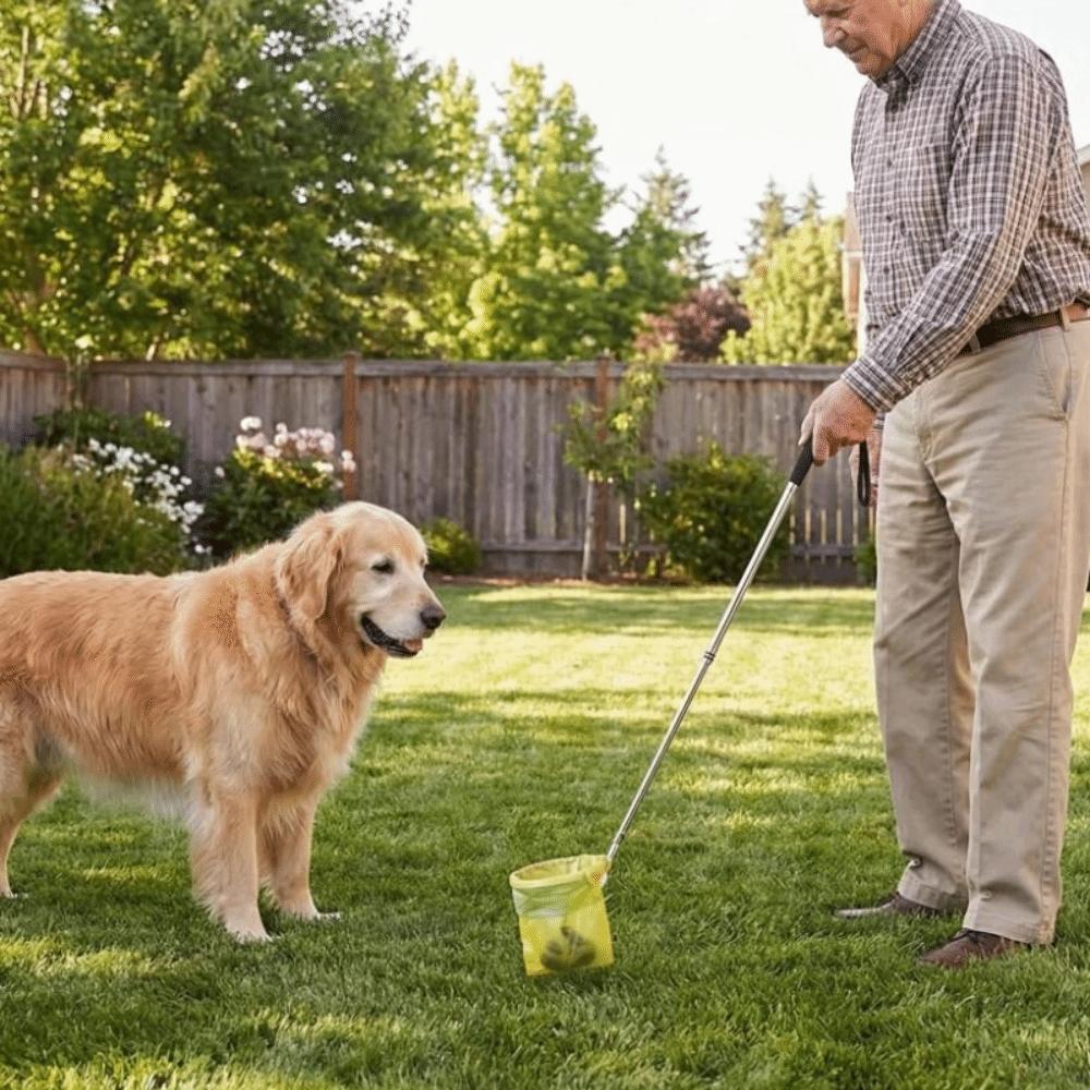 Dog Feces Cleaner Foldable Pet Poop Scooper Extendable Handle Portable Dog Poop Catcher Non-Contact Cat Cleaning Tool Outdoor