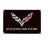 Corvette Black Logo: Extra Large Flag Banner with a Large Size of 59.1 X