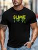 Мужская футболка с принтом Slime Drip Art, с коротким рукавом, круглым вырезом, дышащая, мягкая, оверсайз, веселая, уличный стиль, повседневная футболка