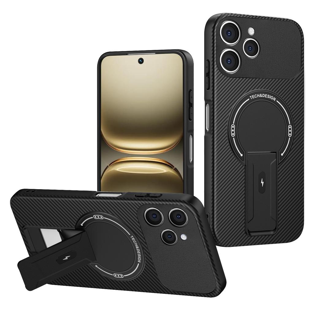 Для TECNO Spark 40 4G Чехол Текстура углеродного волокна ПК+ТПУ Чехол для телефона с подставкой