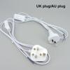 220v 2pin UK AU Plug Electric AC Power Supply Cord 1.8m Switch Plug Wire Cable Extension Cord Adapter White Line For LED Lamp