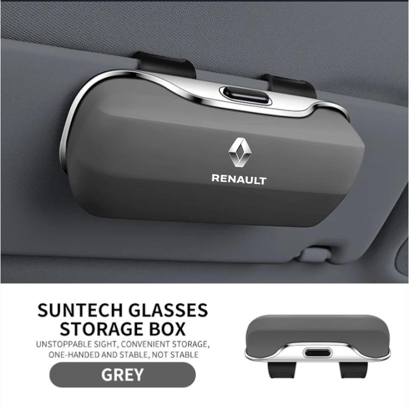 Hub Caps Car Visor Sunglasses Glasses Case Clip Eyeglasses Box Holder For Renault Megane 2 3 4 Twingo Clio Talisman Captur Trafi