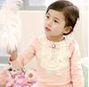 YUBAOBEI Spring Baby Girls Lace Flower Blouse Kids Bow Tops Tees Cotton Shirts Toddler Children Clothes