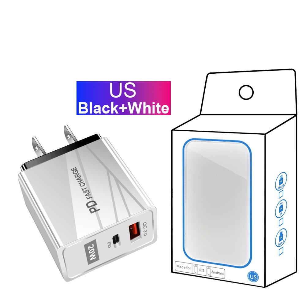 USB-зарядное устройство для путешествий, стандарт ЕС и США, быстрая зарядка QC3.0+PD (5В/9В/12В)