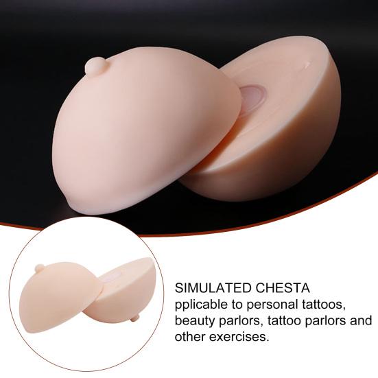 1 пара поддельных грудей, хорошая прочность, гибкая поддельная грудь, плевральная практика, татуировка на коже, силиконовая татуировка на груди, поддельная кожа, часть тела для начинающих