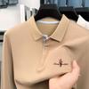 Original Quality Men'S Polo Shirt Solid Color Exquisite Cartoon Embroid Long Sleeve Autumn Lapel T-Shirt Business Trend Menswear