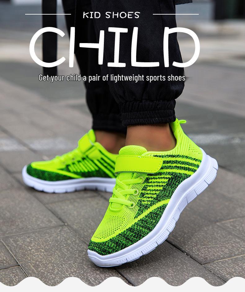 Детские летние дышащие кроссовки Flyknit с цветовыми блоками для школы - Модные и удобные для мальчиков и девочек