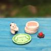 Multicolor Mini Eatting Dessert Hamster Figurines Home Decoration Resin Macaron Hamster Cake Topper Fairy Garden