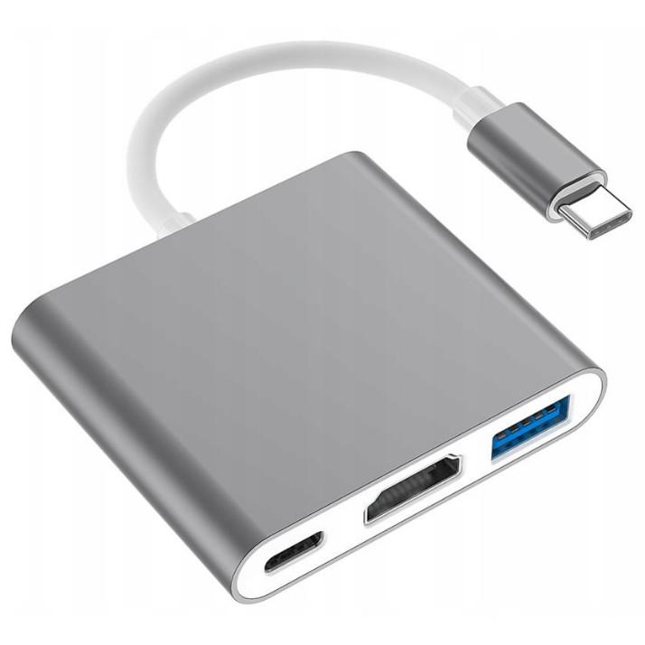 Adapter, 3-In-1, Usb Type C, To Hdmi, Space Grey, Co2