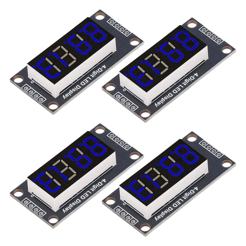 4 комплекта модуля цифрового индикатора LED 4 разряда 7 сегментов 0,36 дюйма чип драйвера TM1637 синий MRA110D