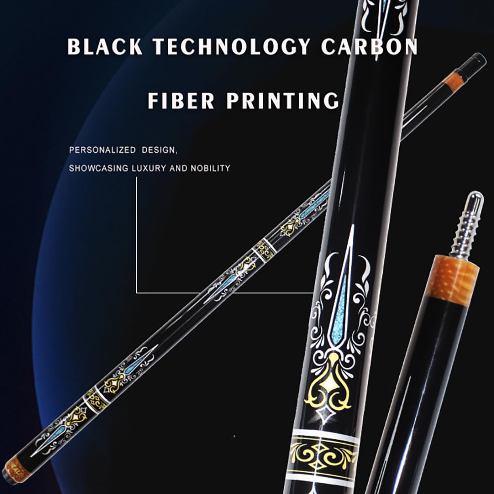 Кий для бильярда KHEALING Carbon T 700 из углеродного волокна, 58 дюймов, с 12 соединениями, ручной работы, прямой, подходит для игры в «восьмерку» и «девятку» (19-20),
