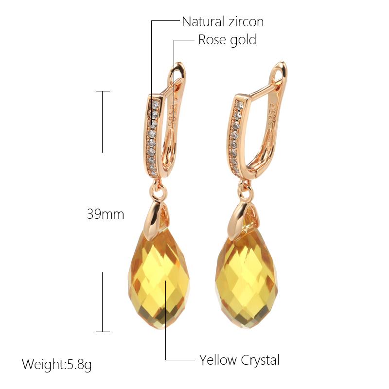 Серьги-подвески из желтого блестящего циркония для женщин ARI