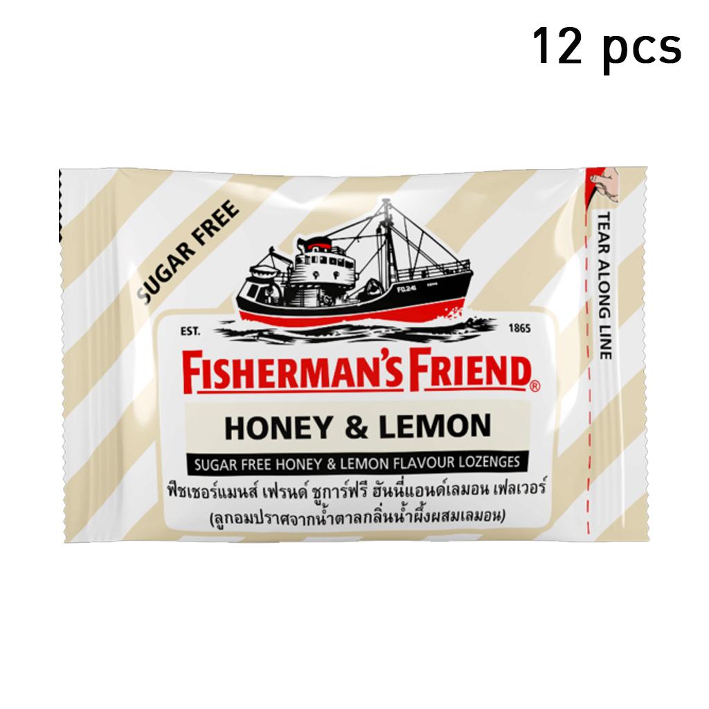 Таблетки Fisherman's Friend, мед и лимон, пастилки со вкусом меда и лимона без сахара, 25 г. х 6/12/24 шт.