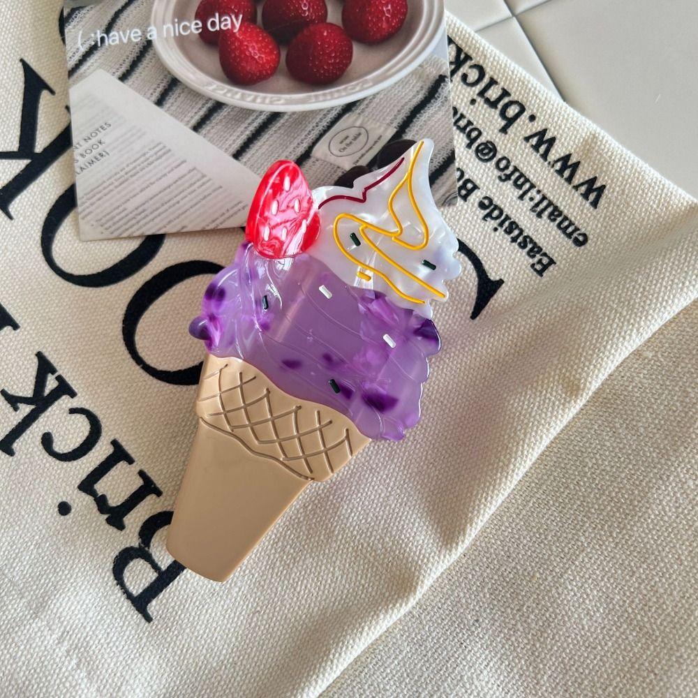 Watermelon Fruit Cone Hair Claw Strawberry Acetic Acid Shark Grab Sweet Ice Cream Hair Claw Female