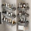 Xinpei Bathroom Corner Shelf, Wall-Mounted Toilet Organizer without Drilling, Washroom Storage Rack for Bathroom Vanity