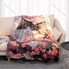Multiple sizes Cat hiding in cherry blossoms Blanket Suitable for Home Bedroom Sofa Travel Camping Blanket Various Sizes Gifts