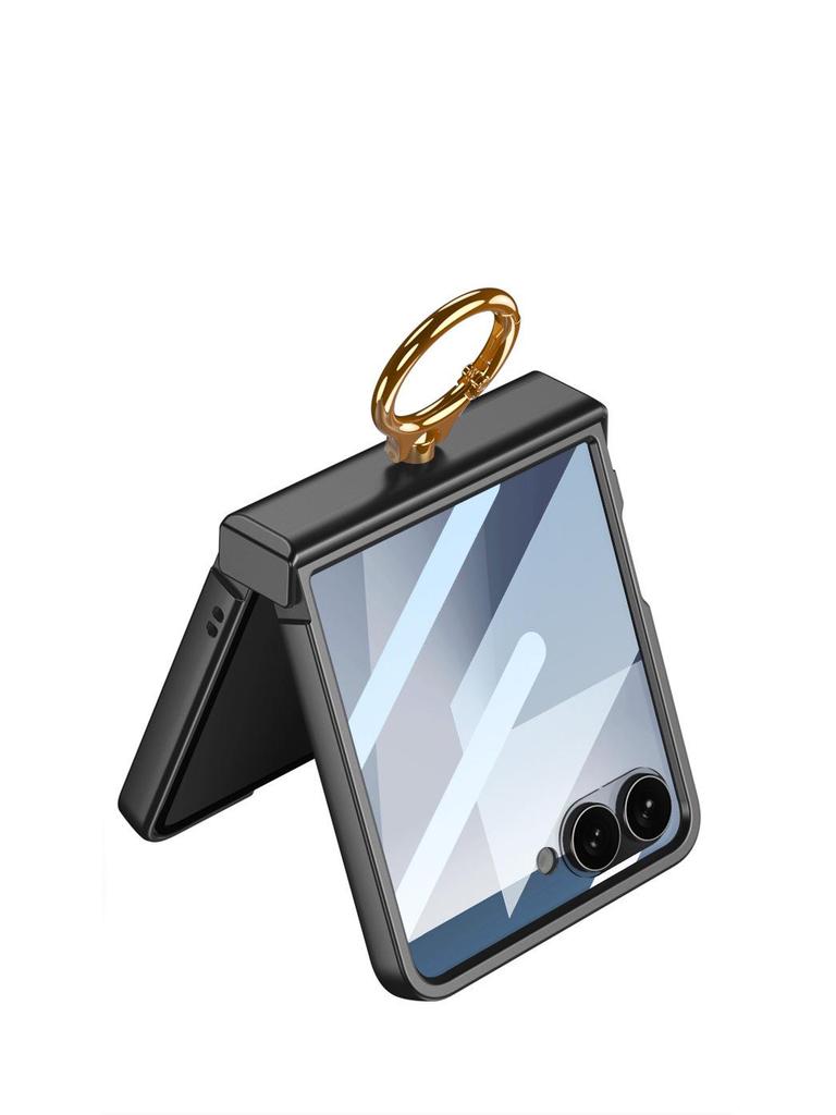 Ультратонкий складной чехол для телефона Samsung Z Flip7 с защитой шарнира, модное магнитное кольцо и совместимость с беспроводной зарядкой
