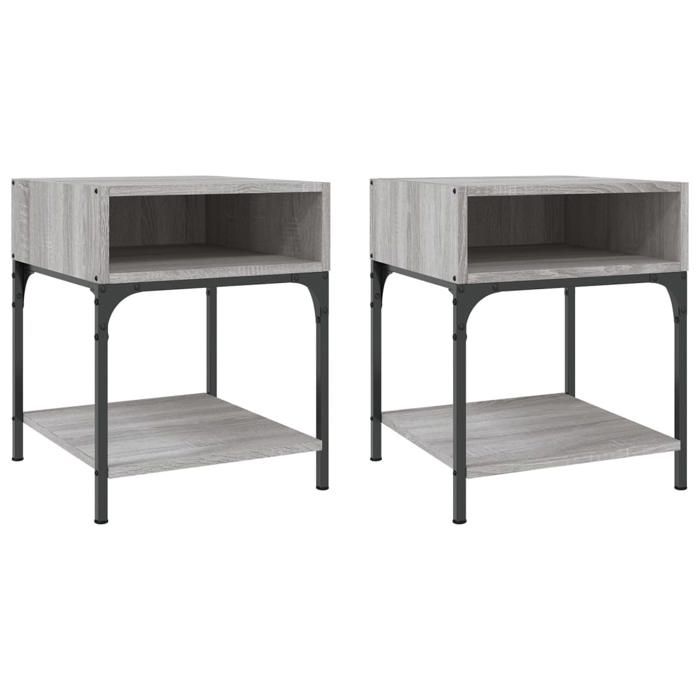 Maison Exclusive - Tables de chevet 2 pcs sonoma gris 40x41x50 cm bois ingénierie
