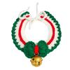 Pet Christmas Collar Adjustable Cute Hand Woven Cat and Dog Knit Cat Collar Scarf with Bell M