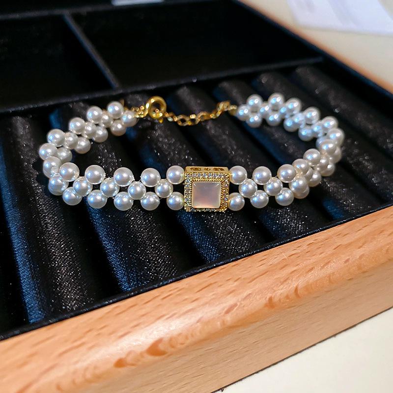 Ретро Геометрический Браслет из Пресноводного Жемчуга - Модные Ювелирные Изделия Продвинутого Дизайна для Женщин