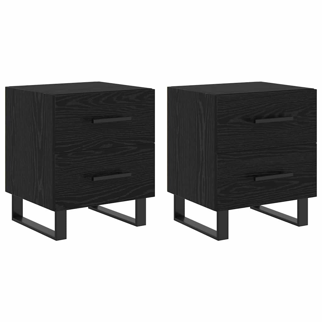 Nightstand 2 pcs Black Oak Effect 40 x 35 x 47.5 cm