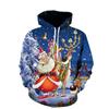 European and American New Christmas Santa Claus 3D Digital Printing Loose Men's and Women's Sweater Baseball Uniform Pullov
