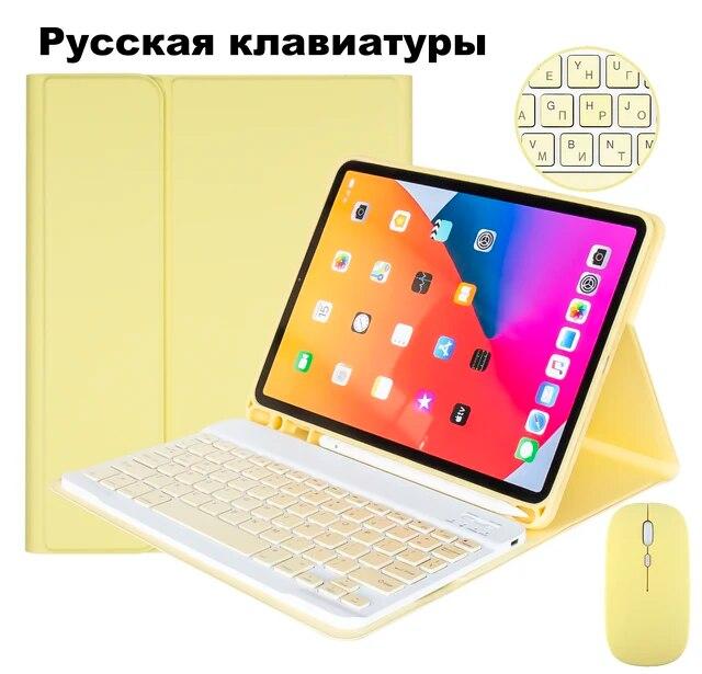 Bluetooth-клавиатура, беспроводная мышь Magic для iPad Air 4, чехол 2020 Pro 11, чехол 2021 10,2, чехол 9-го и 8-го поколения Mini 6 Air 2