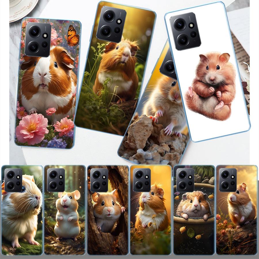 Hamster Portrait Phone Case For Redmi 12 13C 12C 15C 9 10 10C Note 13 Pro Plus 14 15 Pro 9T 9C 9A TPU Soft Cover Clear Cell Case