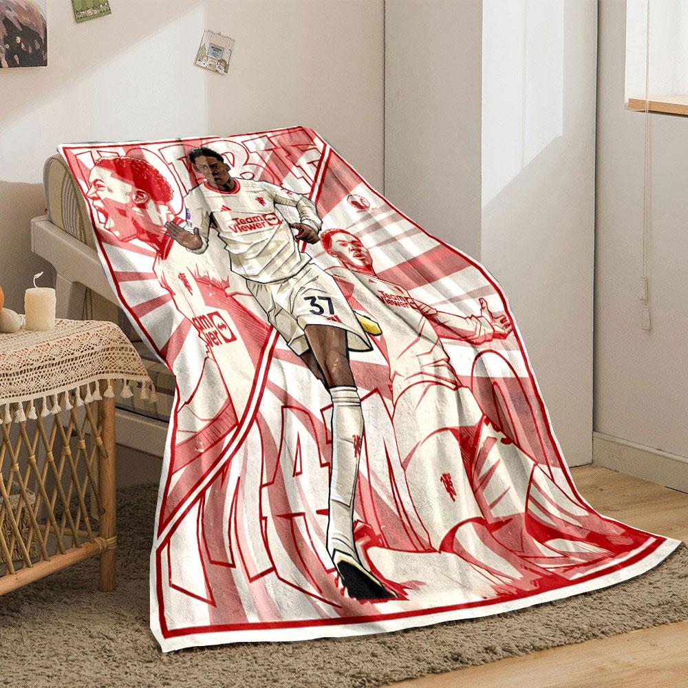 Dynamic player illustrations with bold red text and sharp geometric lines. for all seasons blanket lunch break throw gift