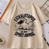 Lickalottapus Is My Spirit Animal Graphic T Shirts Funny Duck Printed Short Sleeve Tshirts Unisex Women Round Neck Casual Tees