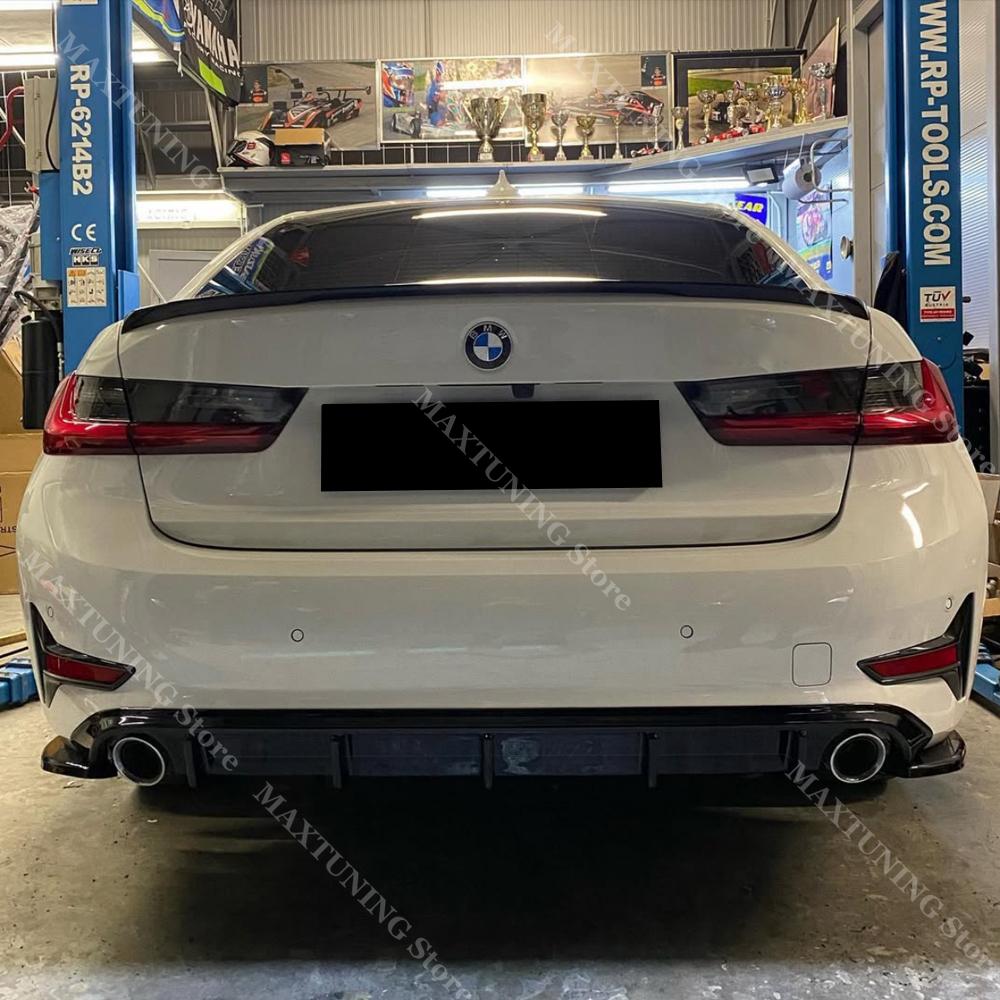Rear Bumper Splitter Lip Max Style Diffuser Guard Trim For BMW 3 Series G20 G21 320i 330i 320d 318d 318i 330e 2019-2022 Pre-LCI