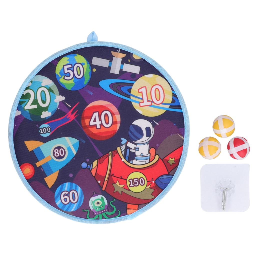Kids Round Dart Board Game Set with 3 Strong Balls Cartoon Educational Large Dart Board Toys