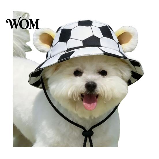 Soft Pet Hat Dog Sun with Ear Holes, Wide Brim Protection Hat, Adjustable Durable Drawstring for Small And Medium Dogs Outdoor Walking Hiking