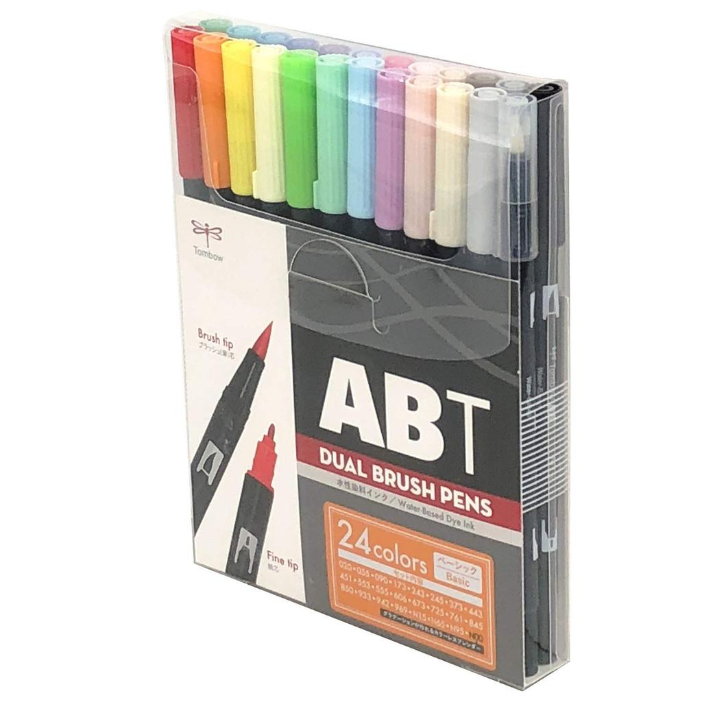Набор двусторонних маркеров Tombow Dual Brush Pen ABT, 24 цвета (основной) AB-T24CBA