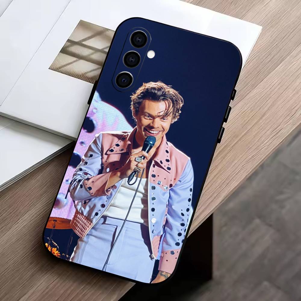 D-H-HaRRy Music Styles Phone Case Black Silicone Soft For Samsung Galaxy A73,A72,A71,A70,A53,A52,A51