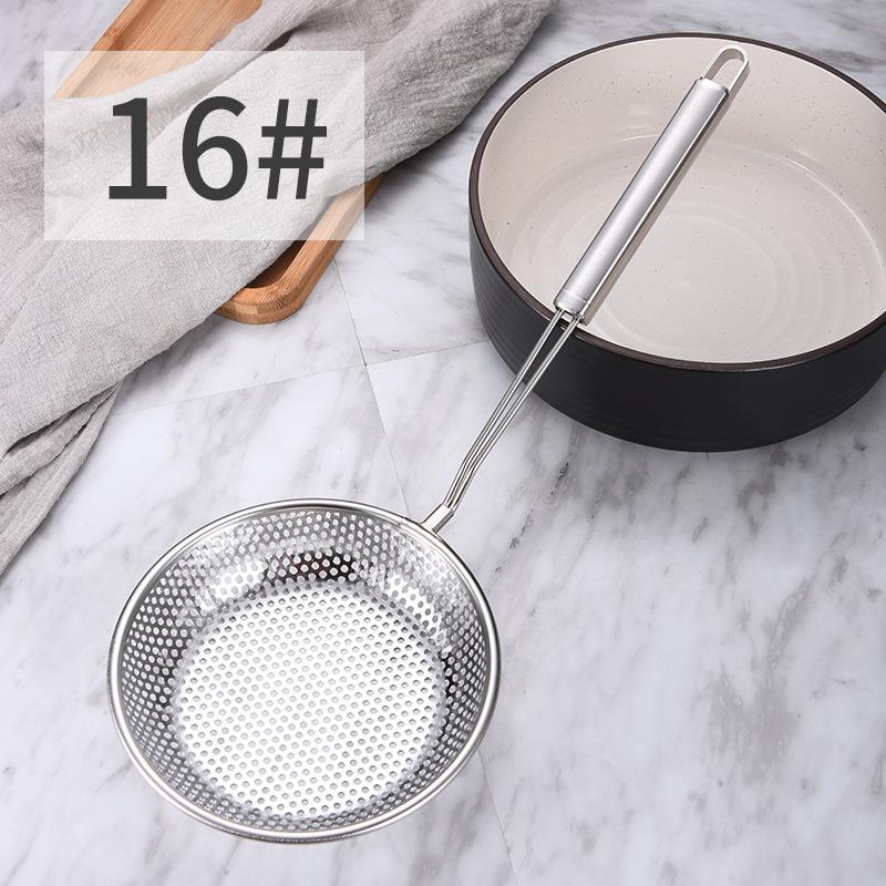 Kitchen Supplies Stainless Steel Colander Thickened Mesh Filter Spoon Frying Draining Colander Kitchen Colander Filter Spoon