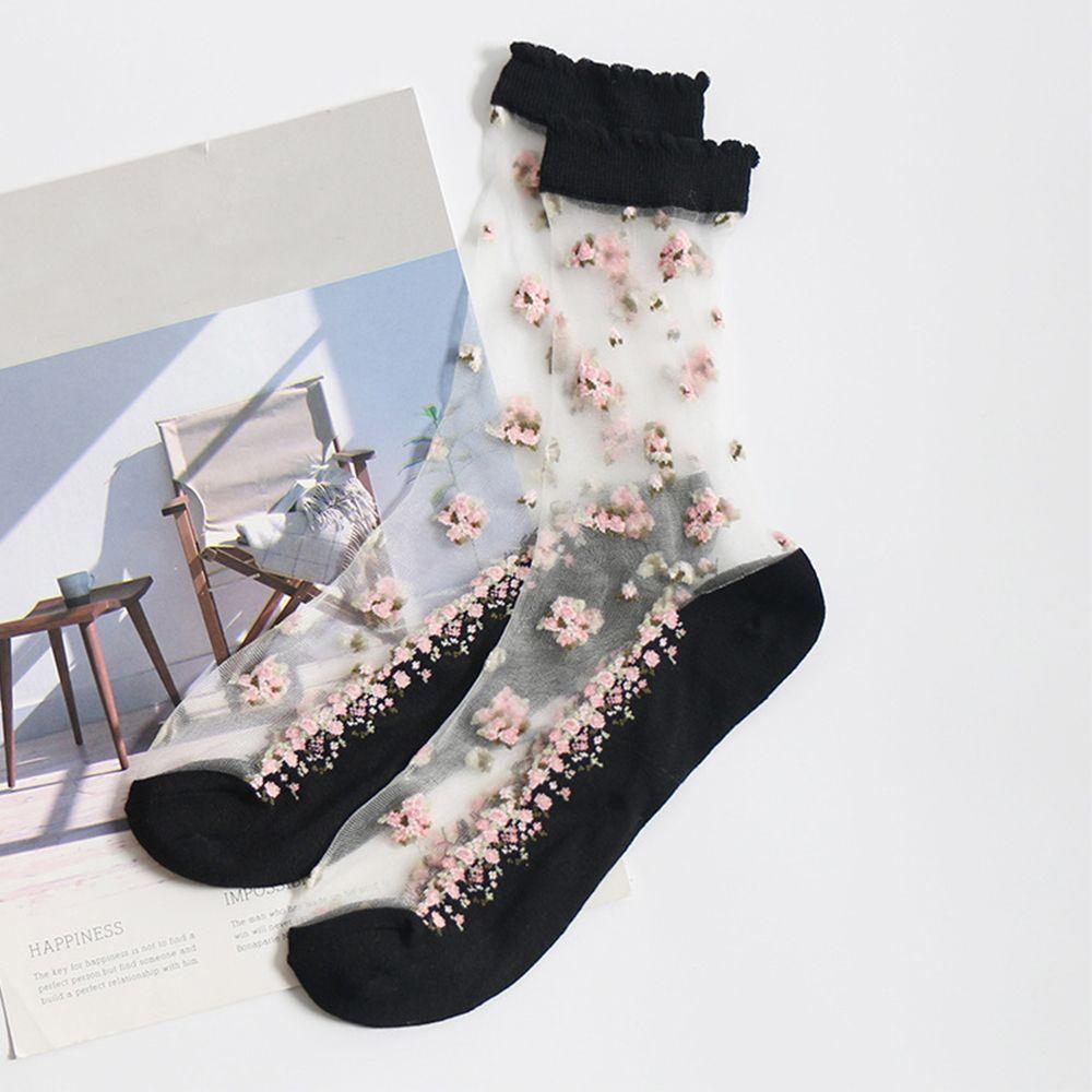 Summer Transparent Glass Silk Bow Boat Socks Thin Ankle Socks Socks Short Sock Crystal Sock