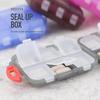 Portable Pill Box Organizer with 10 Compartments Dustproof Compact Size Transparent