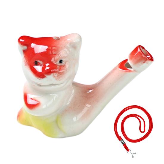 Мини Керамический Свисток Водяная Птичка Милые Животные Китайского Зодиака Шумоиздатель с Подвесным Шнурком Имитирует Пение Птиц Свисток Детская Игрушка для Ванны