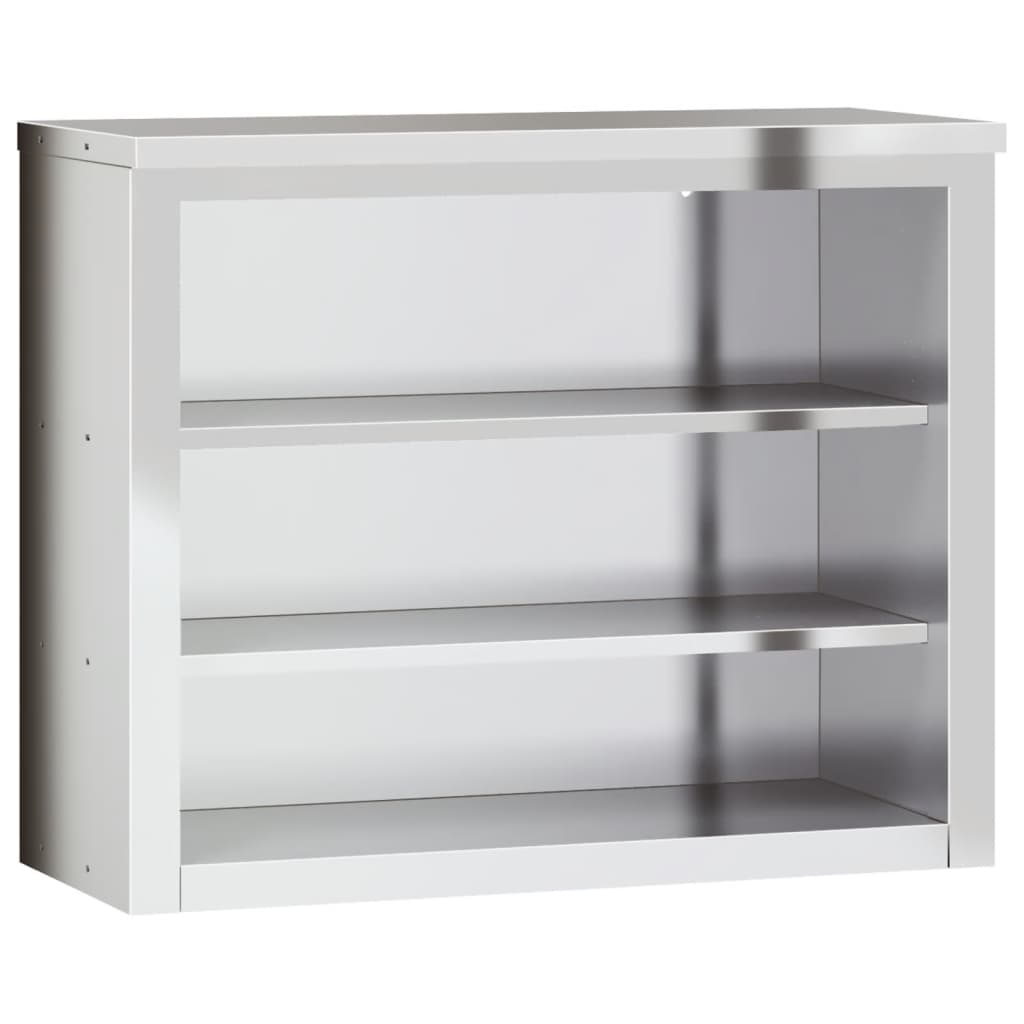 Wall Mounted Kitchen Cabinet with Shelves Stainless Steel