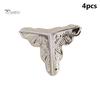 Puntos 4Pcs 25mm Antique Triangular Corner Bracket Hardware Luggage Case Protector