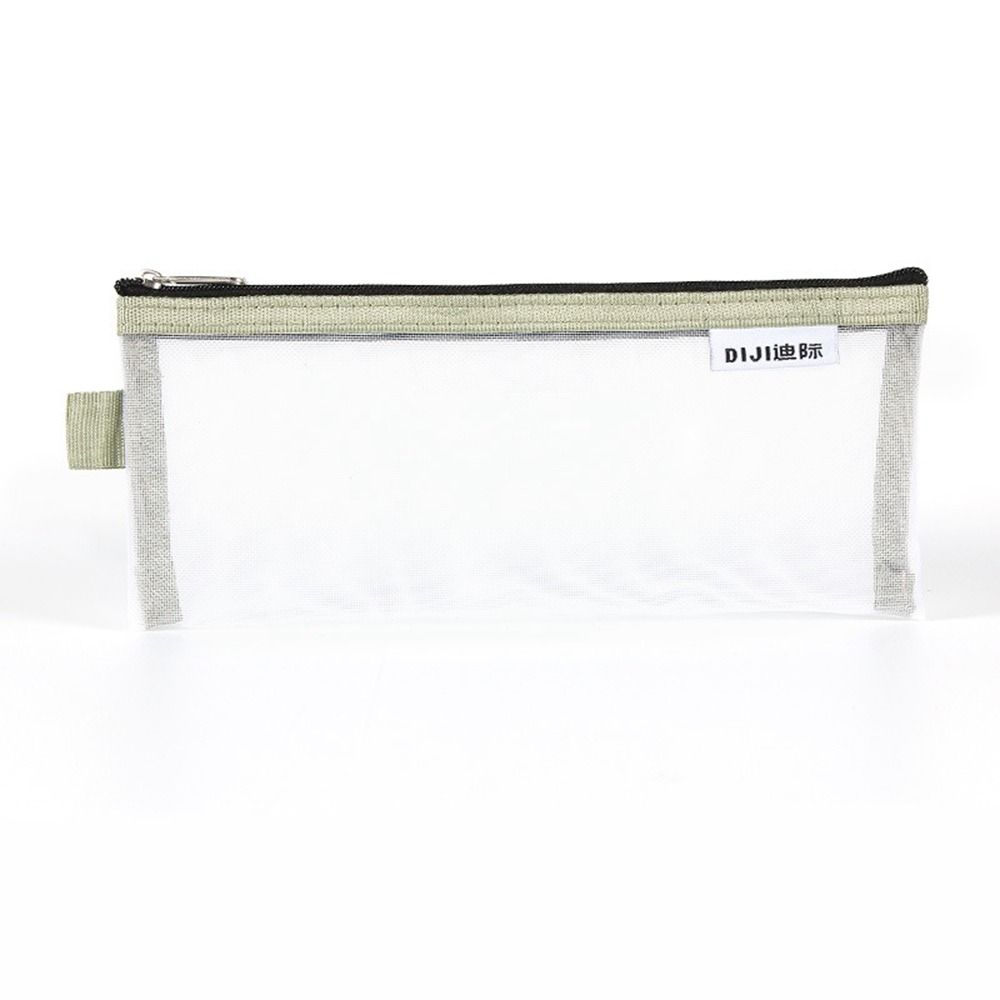 Zipper Pouch Small Wallet Grid Pencil Bag Mesh Storage Bags Stationery Bag Transparent File Bag