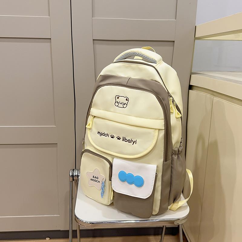 Рюкзак женский школьный рюкзак с цветными блоками большой вместимости для средней школы