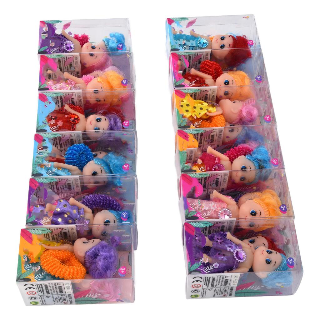 24pcs Mini Doll Children Kid Exquisite Unique Girl Doll with Decorative Ring Beautiful Clothes