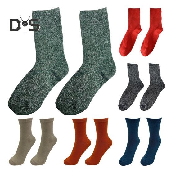 Женские блестящие носки до щиколотки, блестящие металлические носки, женские блестящие носки с ворсом, летние тонкие хлопковые носки для женщин и девочек