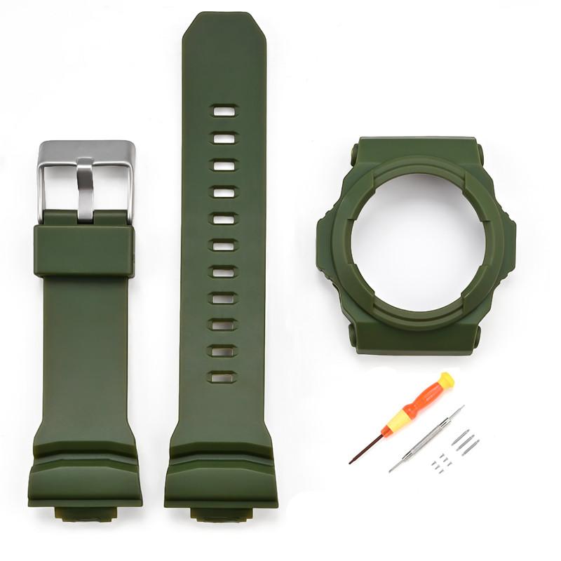 Для CASIO G-SHOCK GA-110/150/200/201/300/310 Ремешок для часов Смола Безель Рамка Защита Бампер Чехол Коробка Ремешок Корпус Браслет