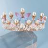 Rhinestone Princess Crown Handmade Wedding Tiara Princess Style Butterfly Tiara  Wedding Ceremony