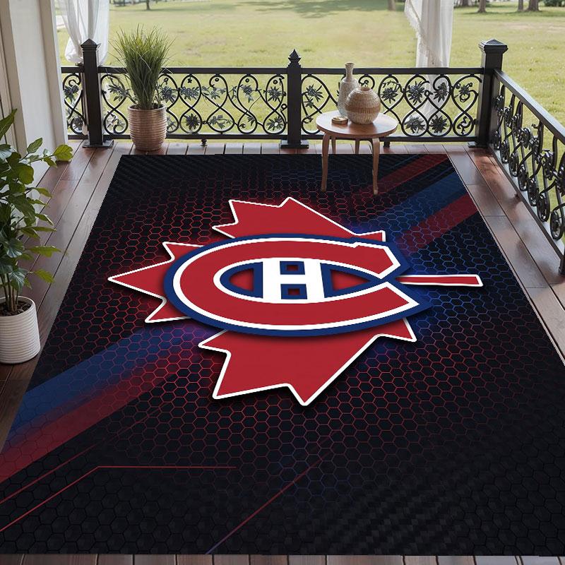 Soft Floor Carpet Montreal Canadiens Pattern Area Rug Decorative Mat For Home Room Decoration