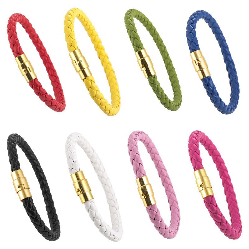 Ювелирные изделия унисекс браслет модный сплав пуговицы для влюбленных плетеный мужской женский кожаный браслет подарочные браслеты уникальный