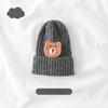 Warm Kid Hat Fashion Kawaii Cartoon Bear  Crochet Bonnet Beanie for Toddler Boy Girl Autumn Winter Knit Solid Color Cap for Baby